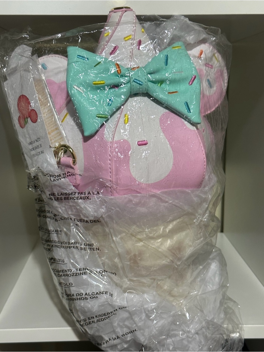 Loungefly Stitch Shoppe Disney Minnie Sweets Soft Serve Ice Cream Crossbody Bag